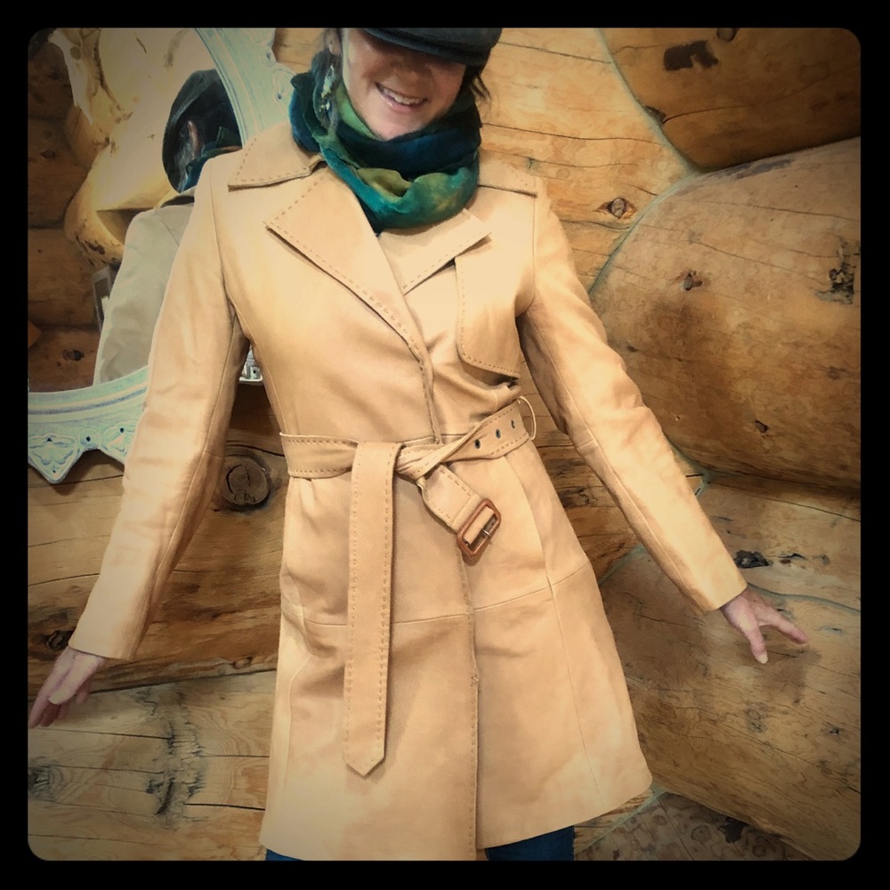 Vintage Leather Trench Coat from Banana Republic!